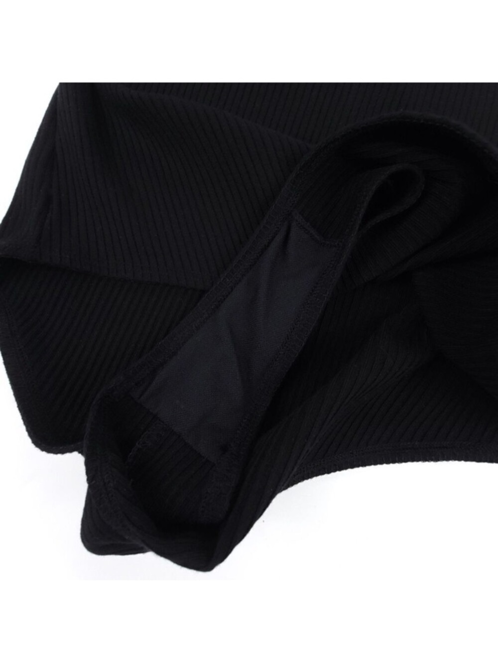 Reformation Black Ribbed Button-Front Bodysuit - Picture 2 of 6